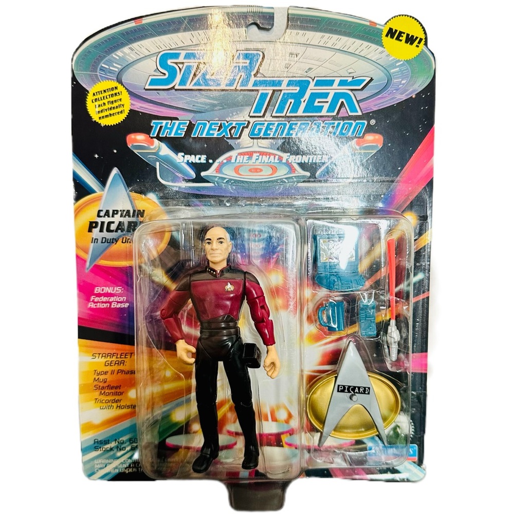 Star Trek The Next Generation Captain Picard in Duty Uniform 1994 Playmates NEW!